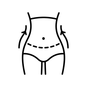 Body contouring treatment icon representing fat reduction and muscle toning treatments