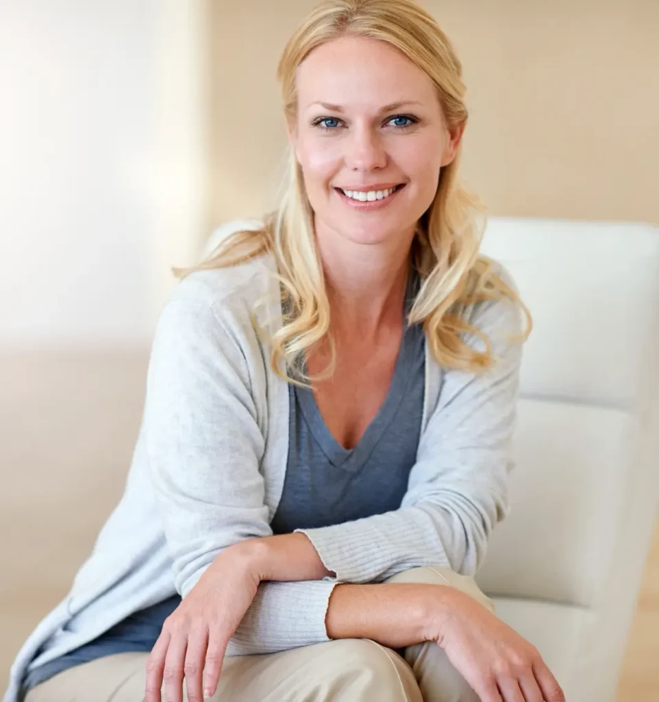 Woman representing Emsella treatment for pelvic floor strengthening, bladder control, and women's wellness at CGT Aesthetics.