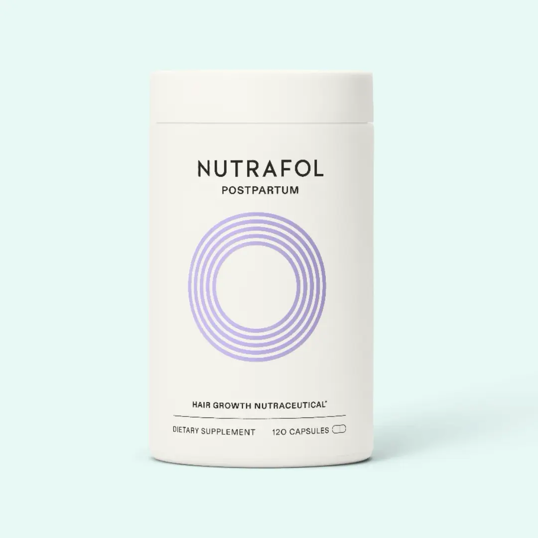 Nutrafol Postpartum hair growth supplement for women experiencing postpartum hair thinning