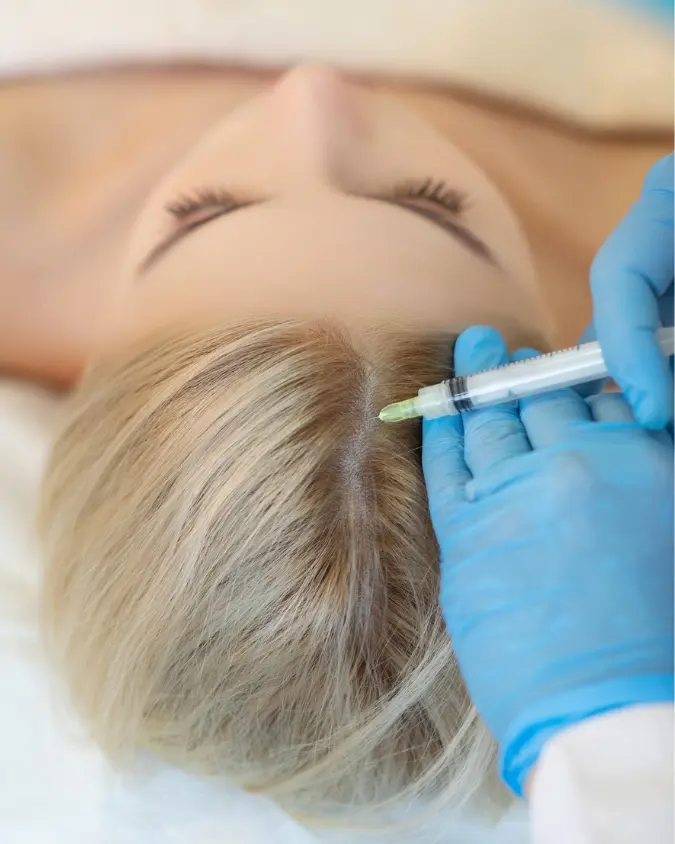 PRP hair injections for hair restoration and thinning hair treatment at CGT Aesthetics in Evergreen Park and Westmont, IL
