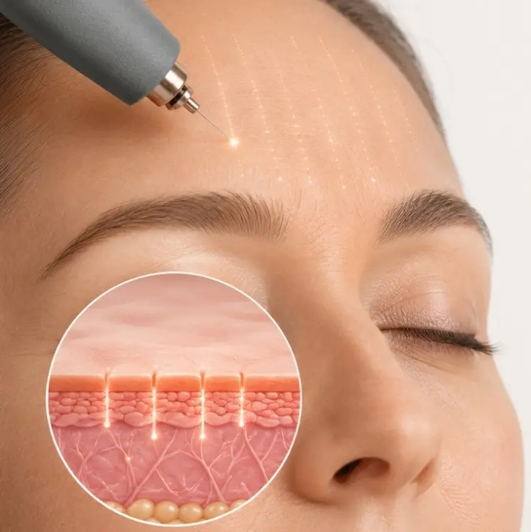Subnovii Plasma Pen treatment illustration showing plasma energy used on the skin at CGT Aesthetics