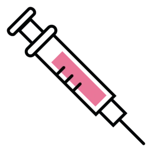 Syringe icon representing PDGF growth factor treatment used to support healing and skin rejuvenation