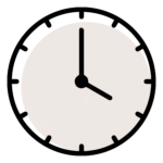 Clock icon representing minimal downtime and convenient recovery after Vivace Ultra treatment