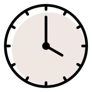 Clock icon representing minimal downtime and convenient recovery after Vivace Ultra treatment
