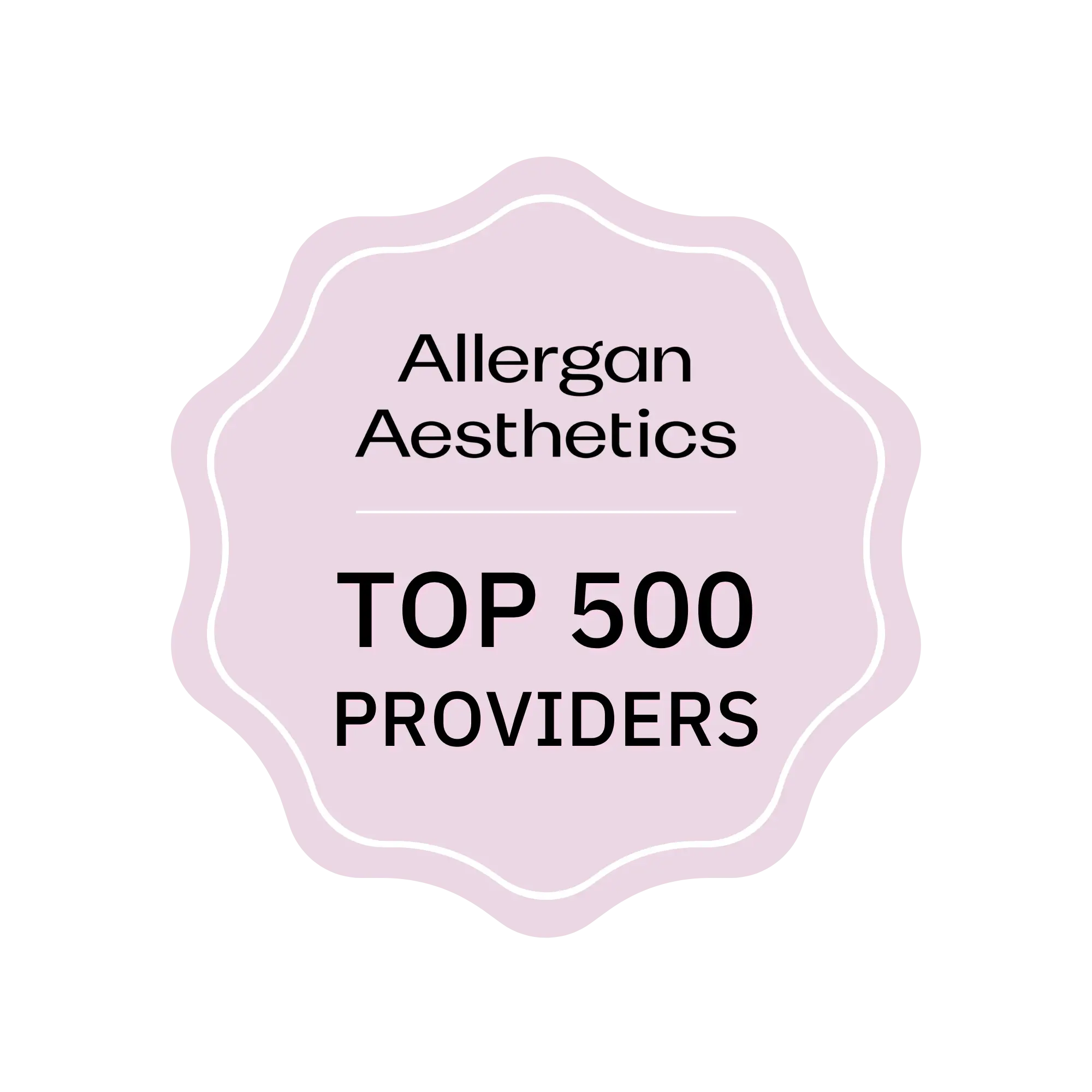 Allergan Aesthetics Top 500 Providers badge for CGT Aesthetics.